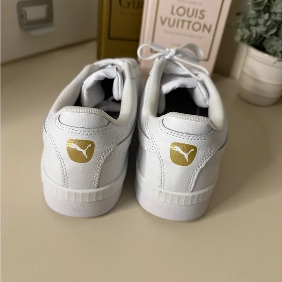 Puma Court Sneakers - White and Gold - Women’s Size 11 - New in Box - Picture 3 of 4